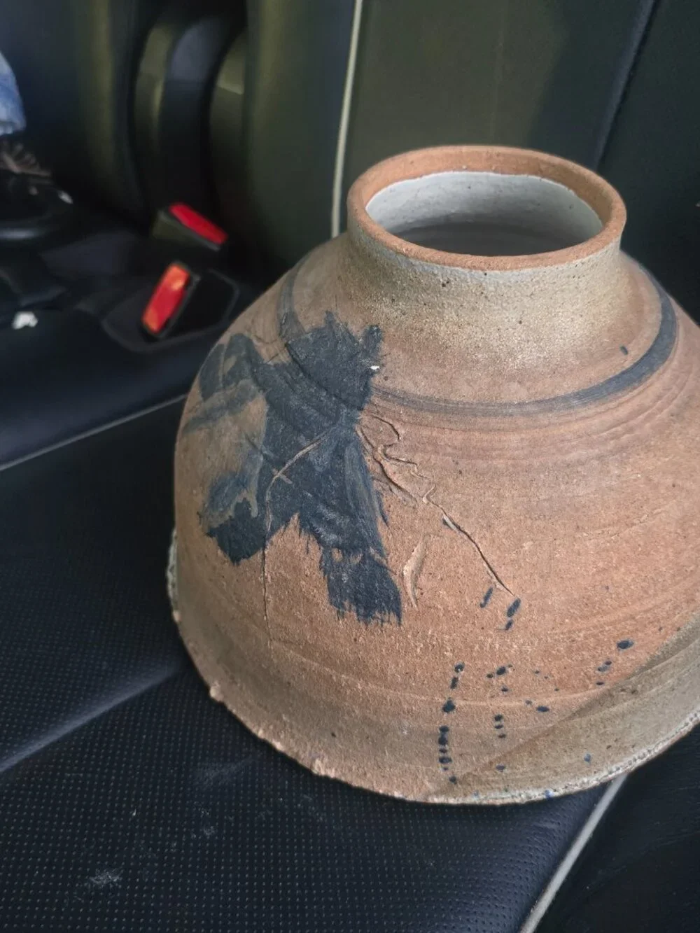 Handmade Japanese vintage studio potter vase with handmade designed - Picture 4 of 8